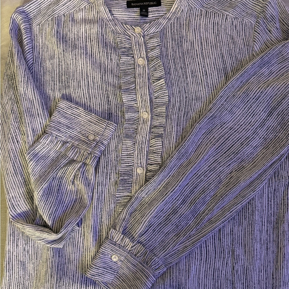 Banana Republic black and White Striped Top